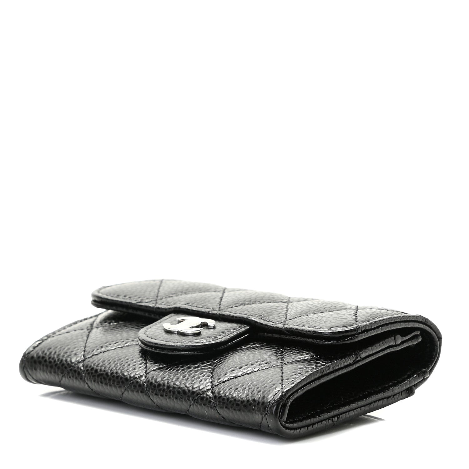 Chanel Caviar Quilted Flap Card Holder Wallet Black 6 of 9