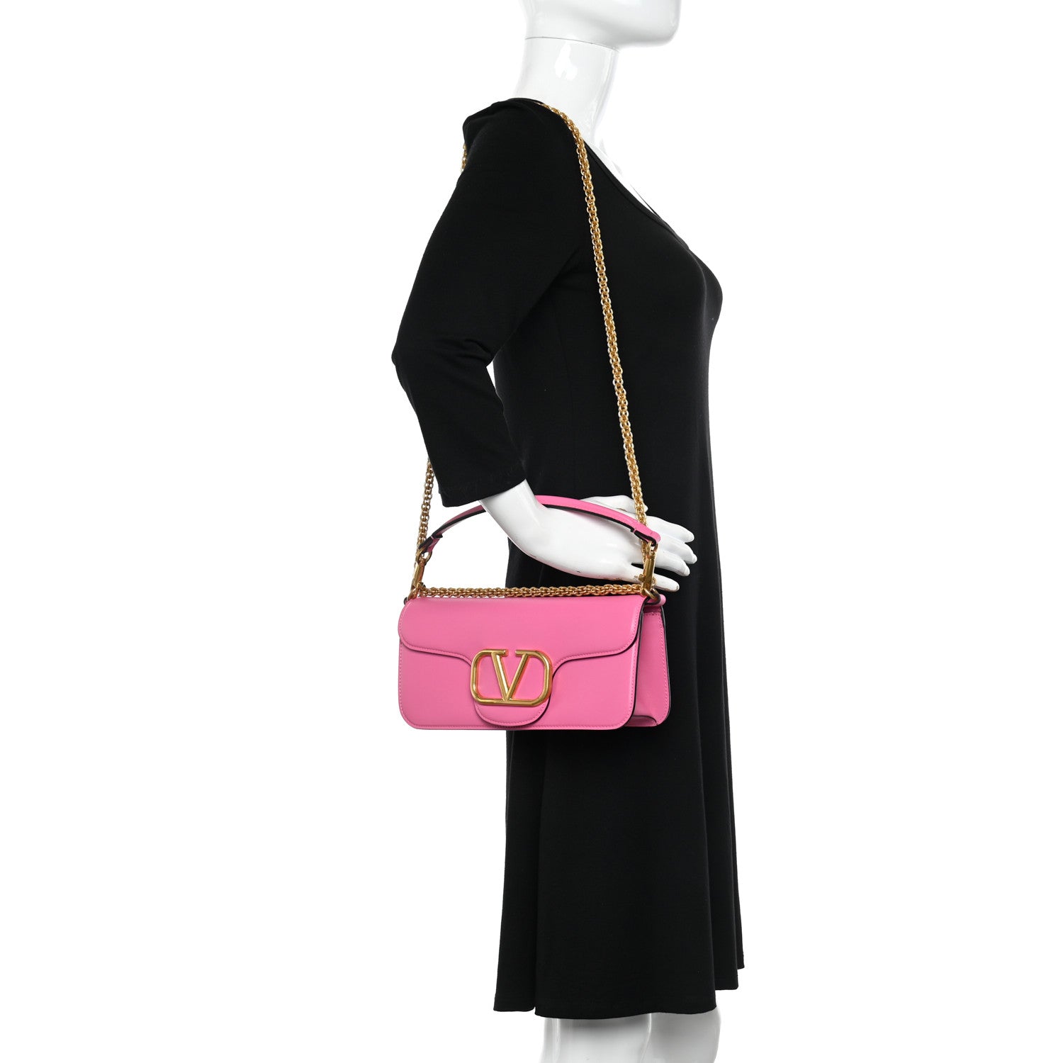 Valentino Garavani Calfskin Vlogo Loco Shoulder Bag Feminine Pink 2 of 10