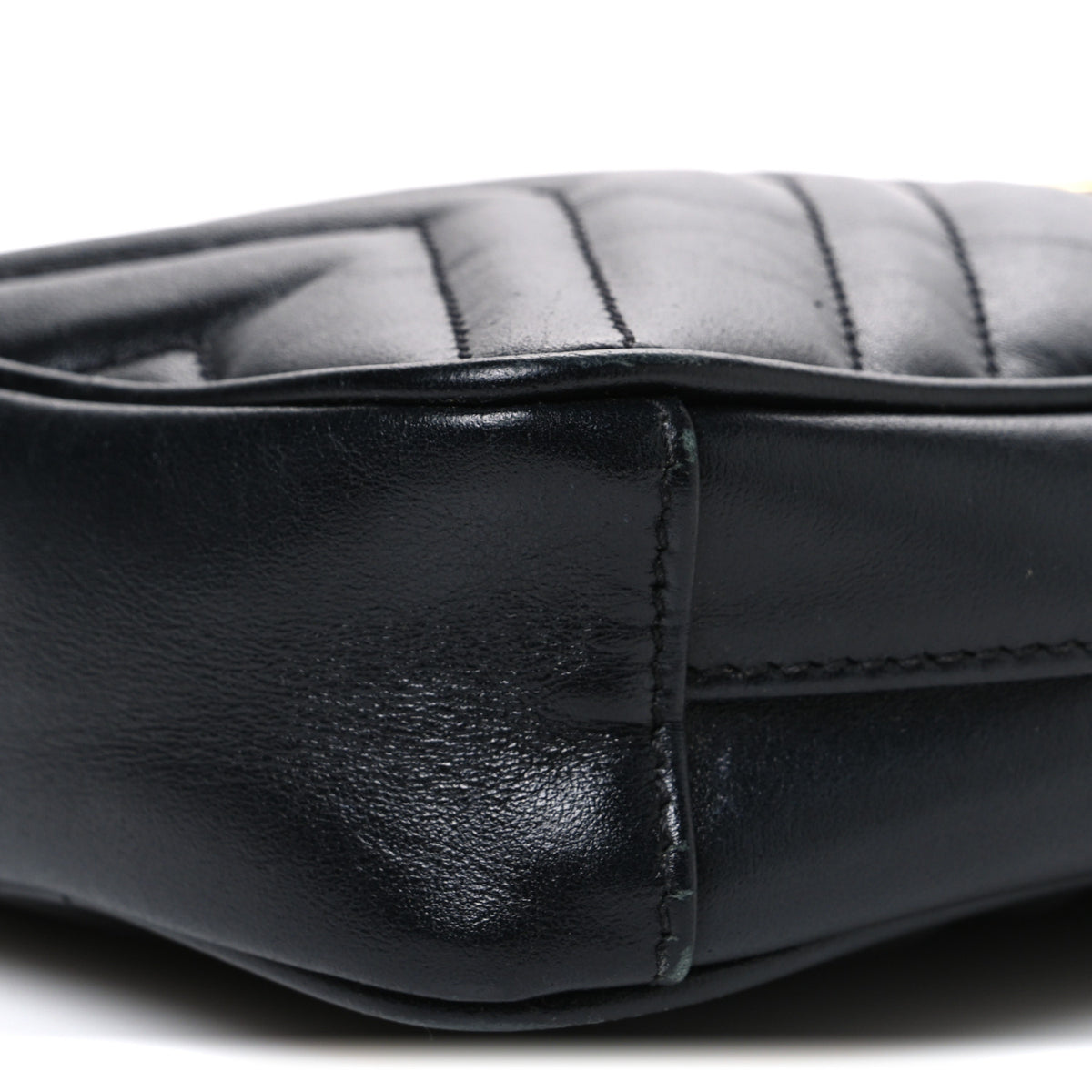 Calfskin Matelasse Mini GG Marmont Crossbody Bag Black