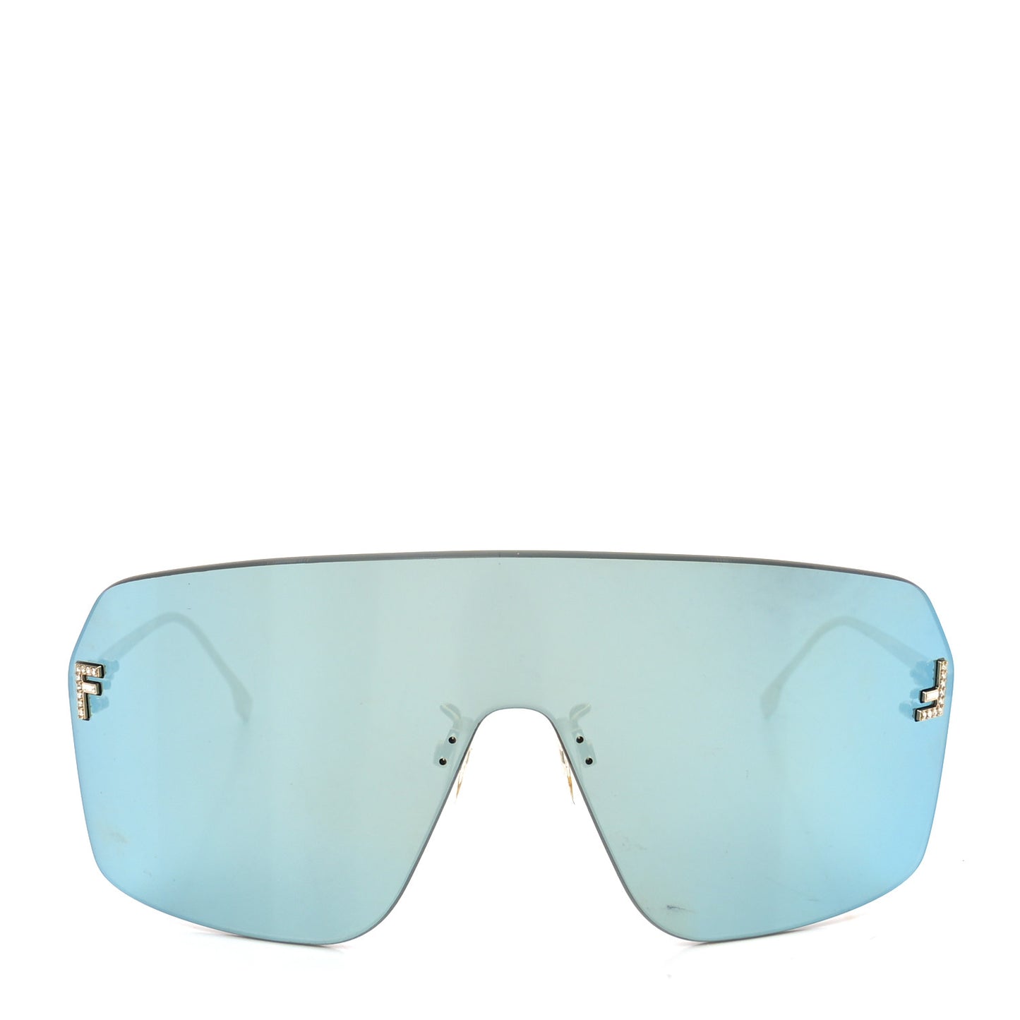 Metal Crystal Fendi First Shield Sunglasses FE4121US Gold