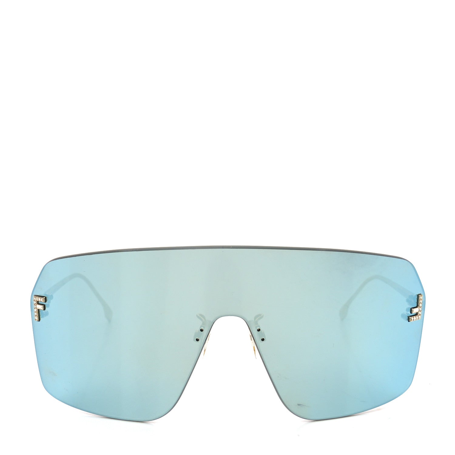 Fendi Metal Crystal Fendi First Shield Sunglasses FE4121US Gold 2 of 7