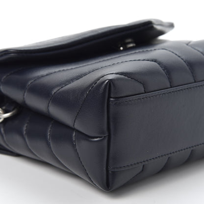 Saint Laurent Calfskin Y Quilted Monogram Toy Loulou Chain Satchel Medium Blue 5 of 10