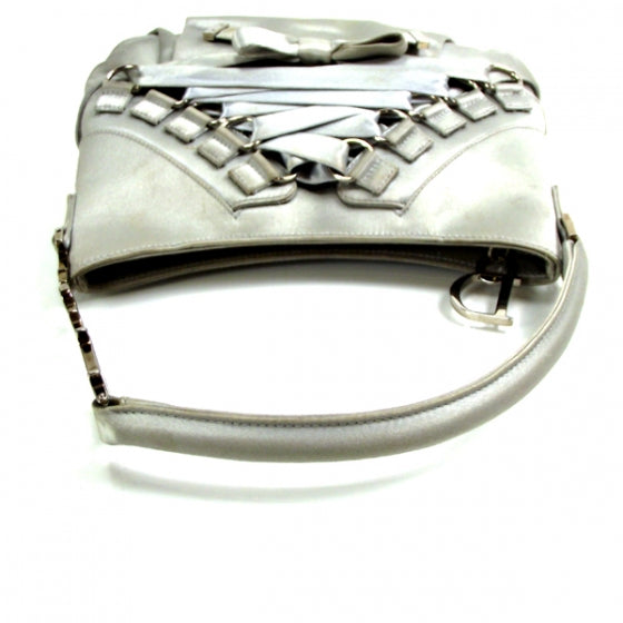 Satin Ballet Evening Bag Silver
