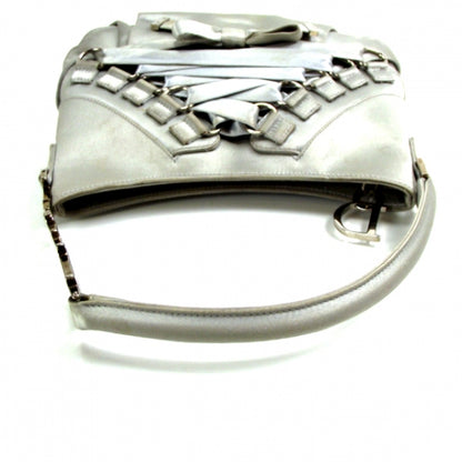 Christian Dior Satin Ballet Evening Bag Silver 6 of 9