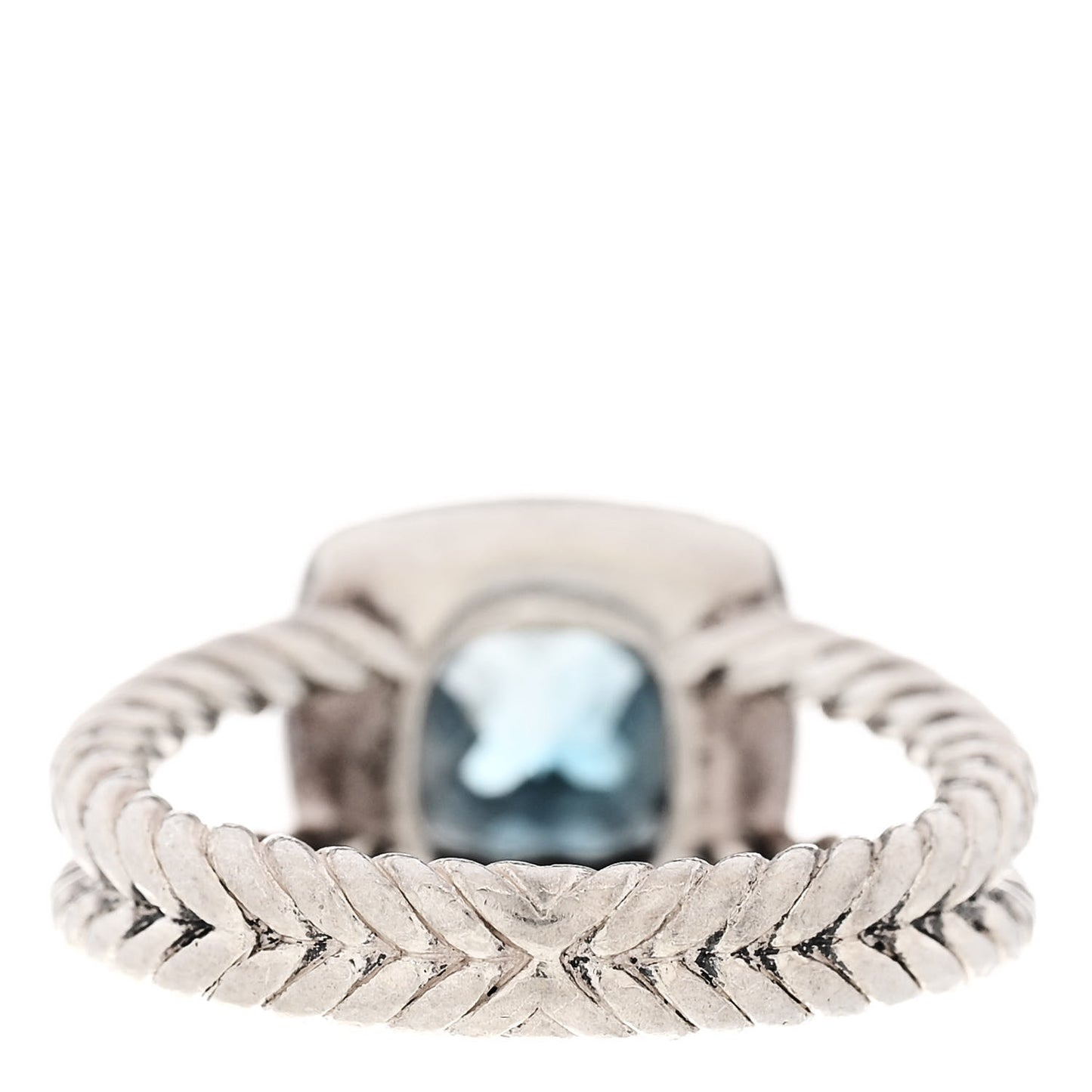 Sterling Silver Diamond Hampton Blue Topaz 7mm Petite Albion Ring 52 6