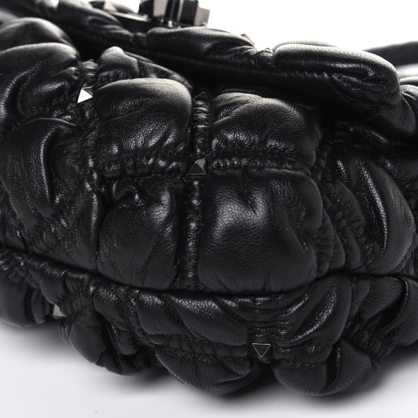 Nappa Small Spikeme Shoulder Bag Black