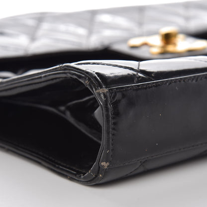 Chanel Patent Quilted Briefcase Laptop Bag Black 12 of 16