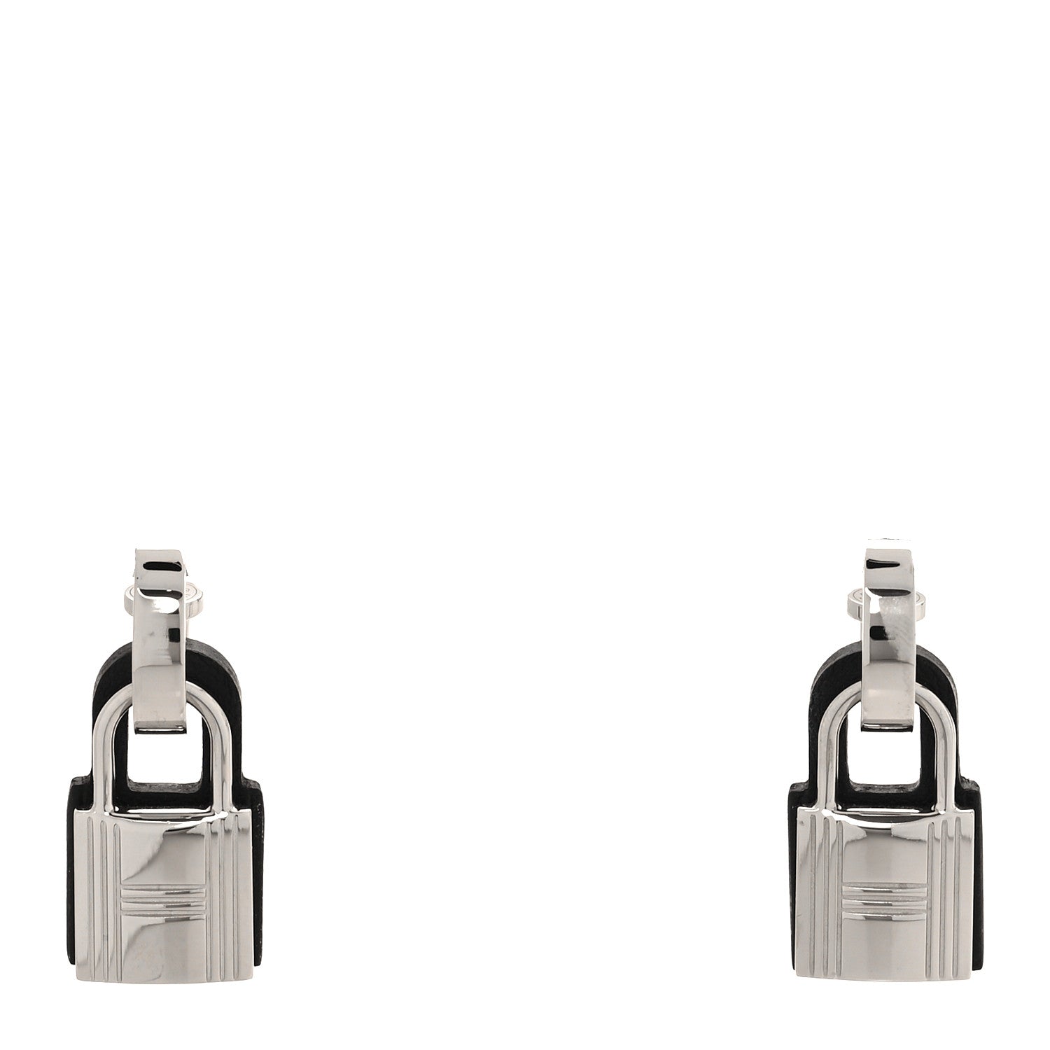 Hermes Palladium Swift O'Kelly Earrings Black 1 of 7