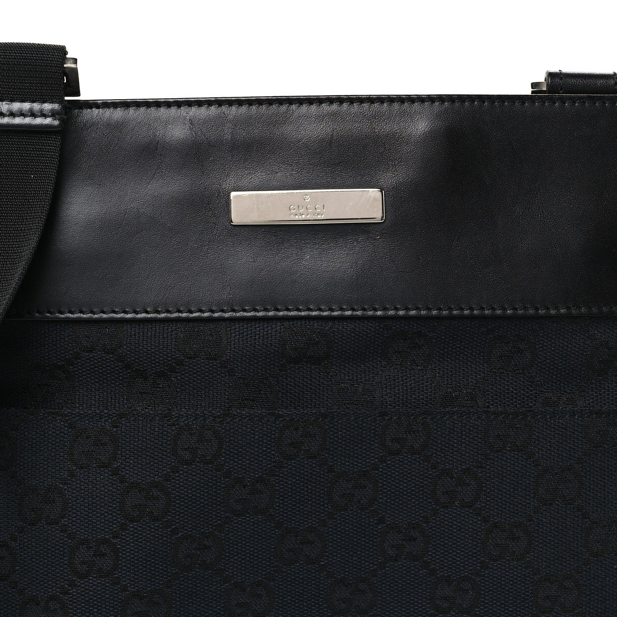 GG Monogram Messenger Crossbody Bag Black Navy