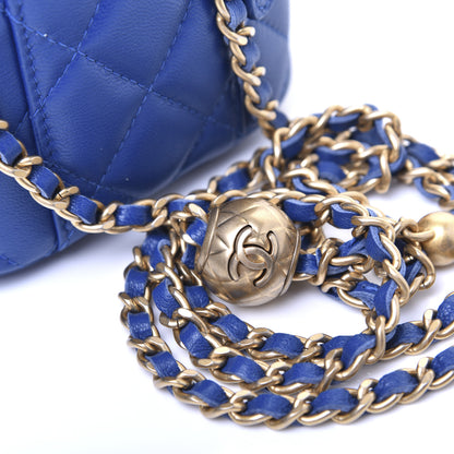 Chanel Lambskin Quilted Pearl Crush Mini Vanity Case With Chain Blue 11 of 12