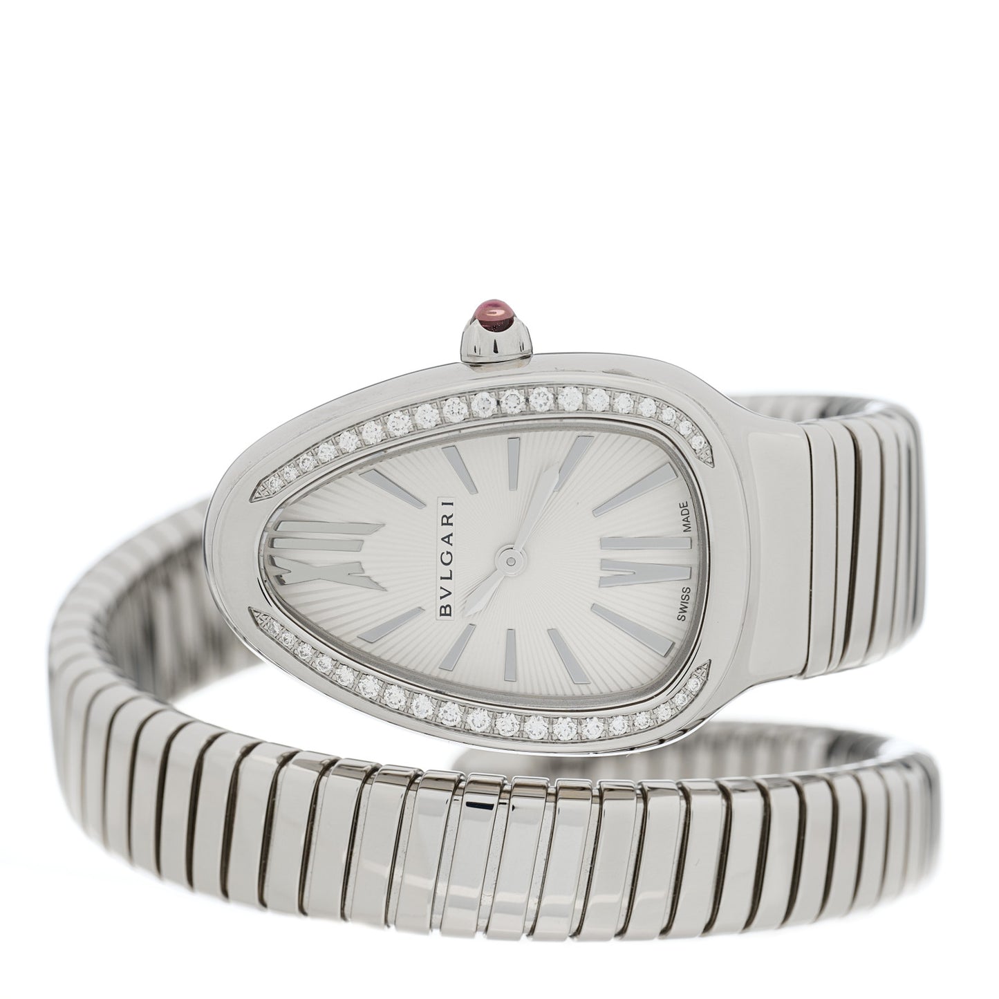 Stainless Steel Diamond Bezel 35mm Serpenti Tubogas Quartz Watch