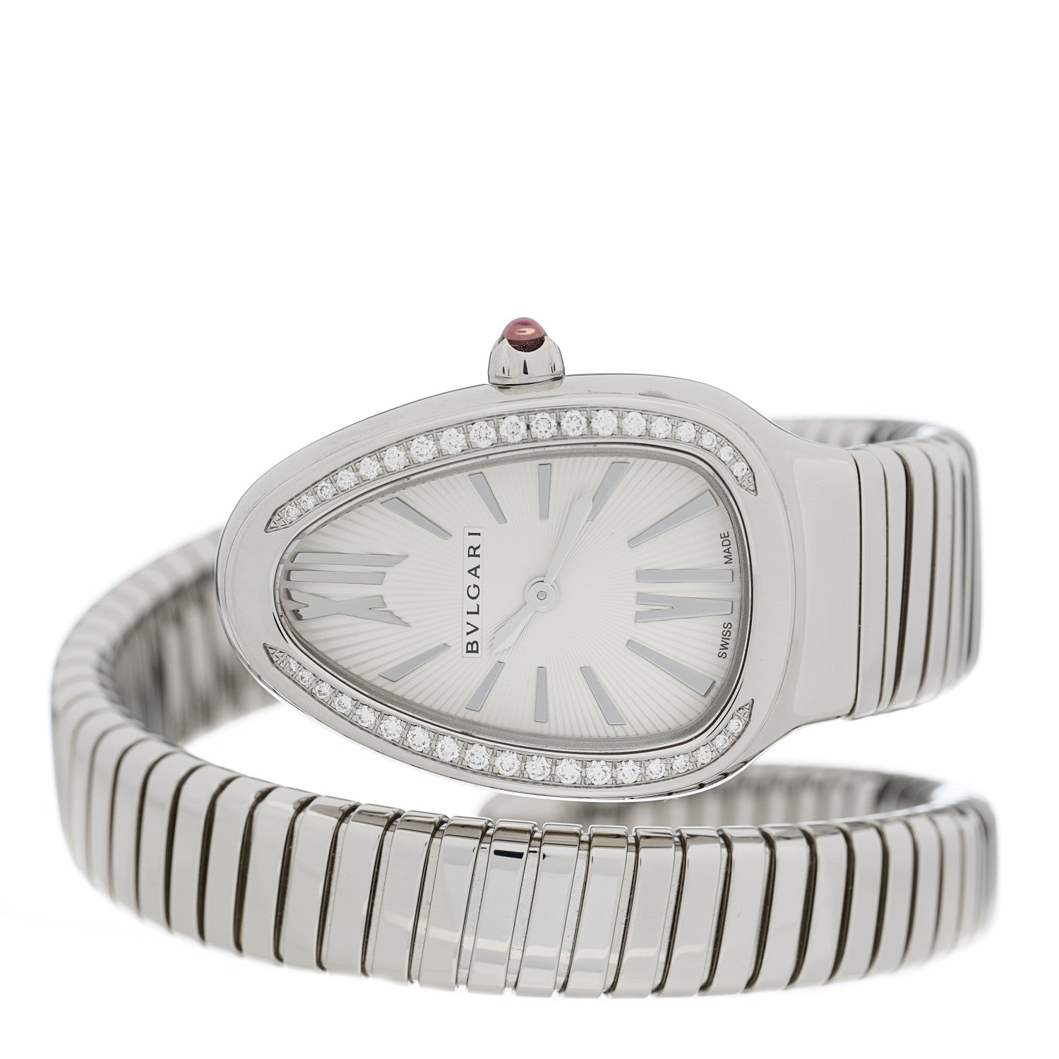 Bulgari Stainless Steel Diamond Bezel 35mm Serpenti Tubogas Quartz Watch 2 of 5