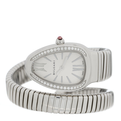 Bulgari Stainless Steel Diamond Bezel 35mm Serpenti Tubogas Quartz Watch 2 of 5