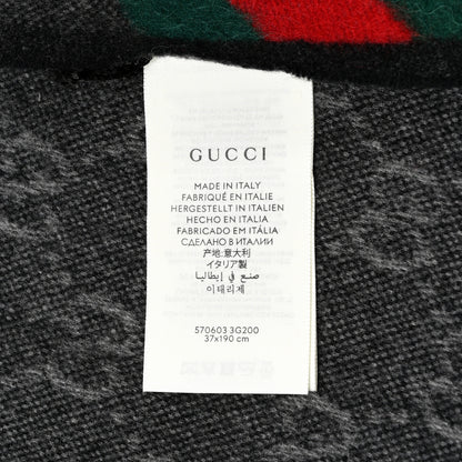 Gucci Wool Jacquard Monogram Web New Nikky Scarf Lead Dark Green 3 of 7