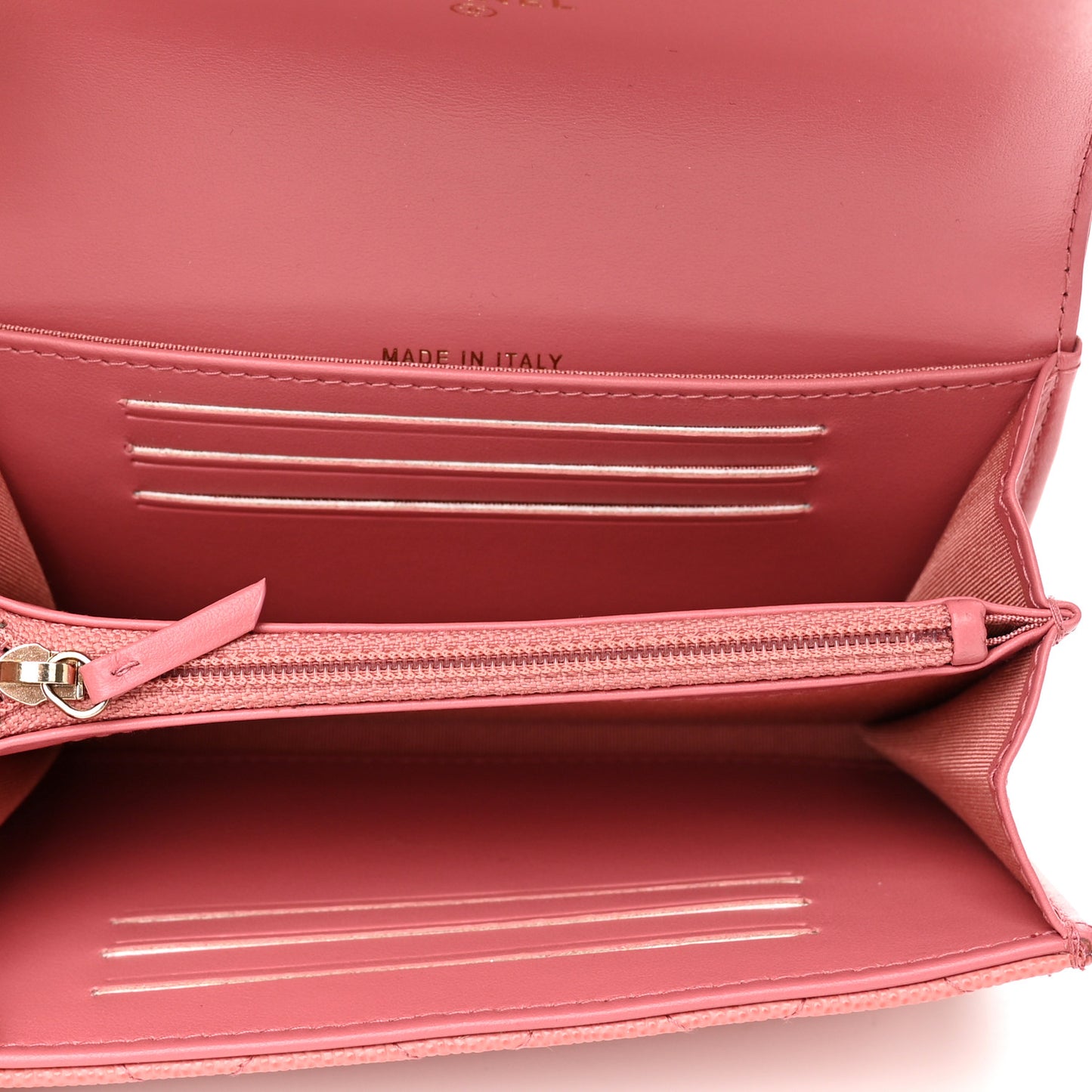 Caviar Quilted Medium Filigree Flap Wallet Pink
