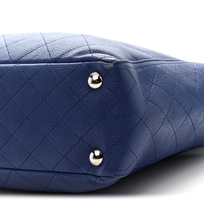 Chanel Grained Calfskin Stitched CC Pocket Tote Navy Blue 10 of 11
