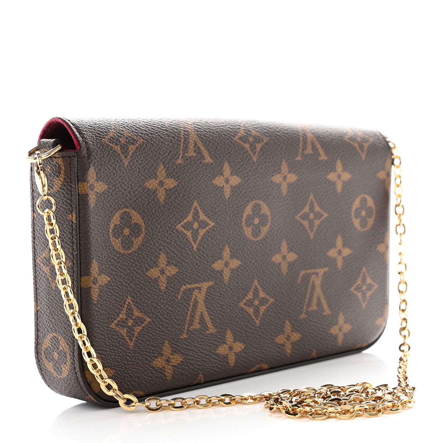 Louis Vuitton Monogram Pochette Felicie Chain Wallet Fuchsia 3 of 16