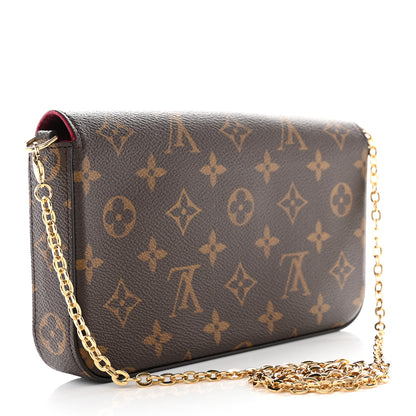 Louis Vuitton Monogram Pochette Felicie Chain Wallet Fuchsia 3 of 16