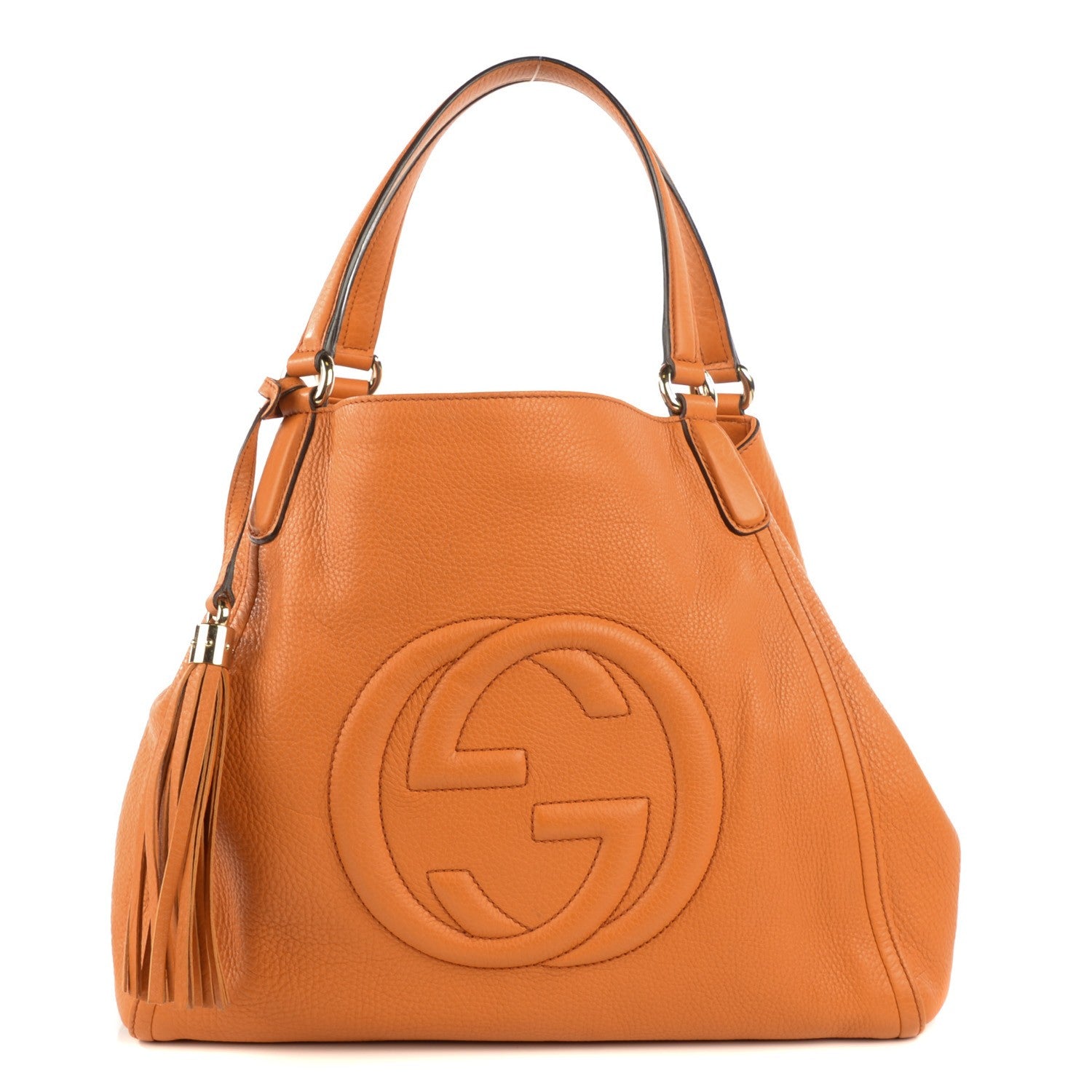 Gucci Pebbled Calfskin Medium Soho Shoulder Bag Curcuma 1 of 8