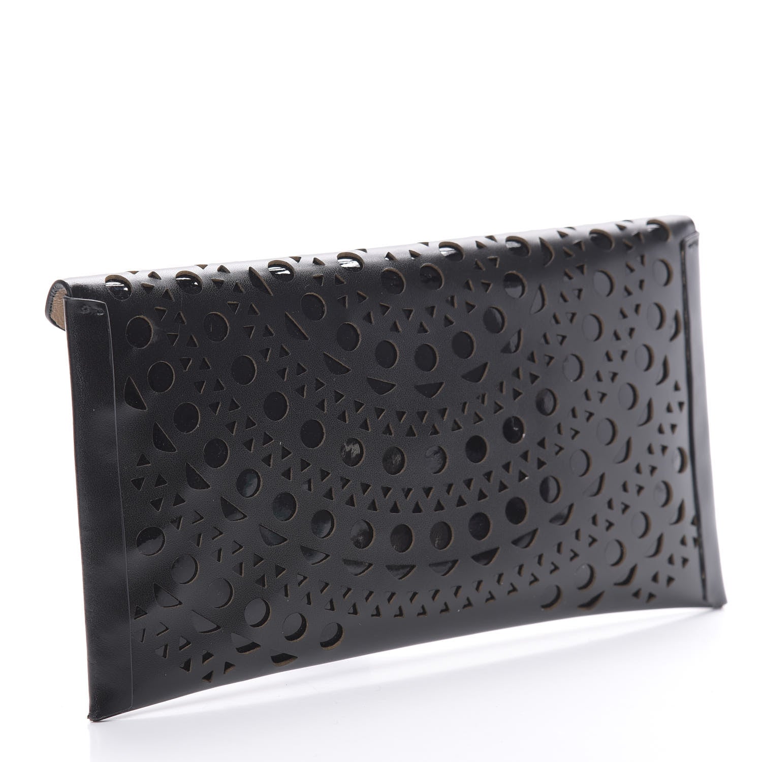 Alaia Calfskin Laser Cut Envelope Clutch Black 3 of 10