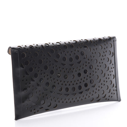 Alaia Calfskin Laser Cut Envelope Clutch Black 3 of 10