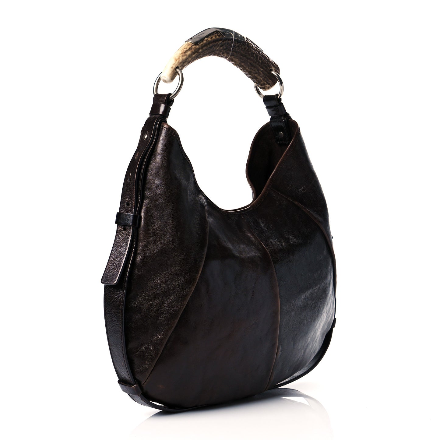 Buffalo Leather Medium Mombasa Horn Bag Brown