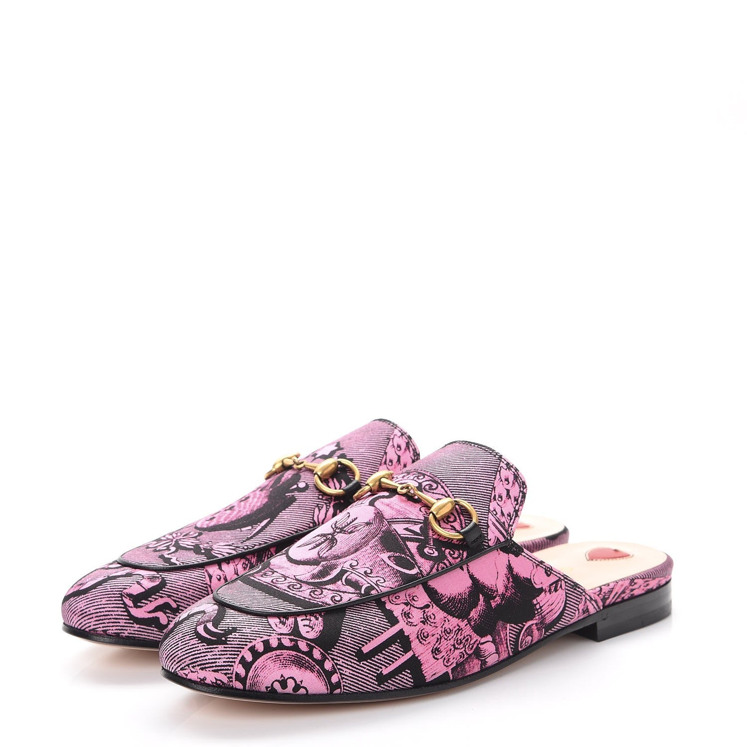 Gucci Silk Satin Saint Romain Womens Princetown Slippers 36.5 Pink Black 3 of 9