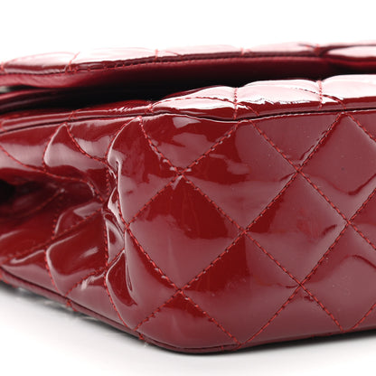 Chanel Patent Calfskin Quilted Medium Double Flap Dark Red 9 of 14