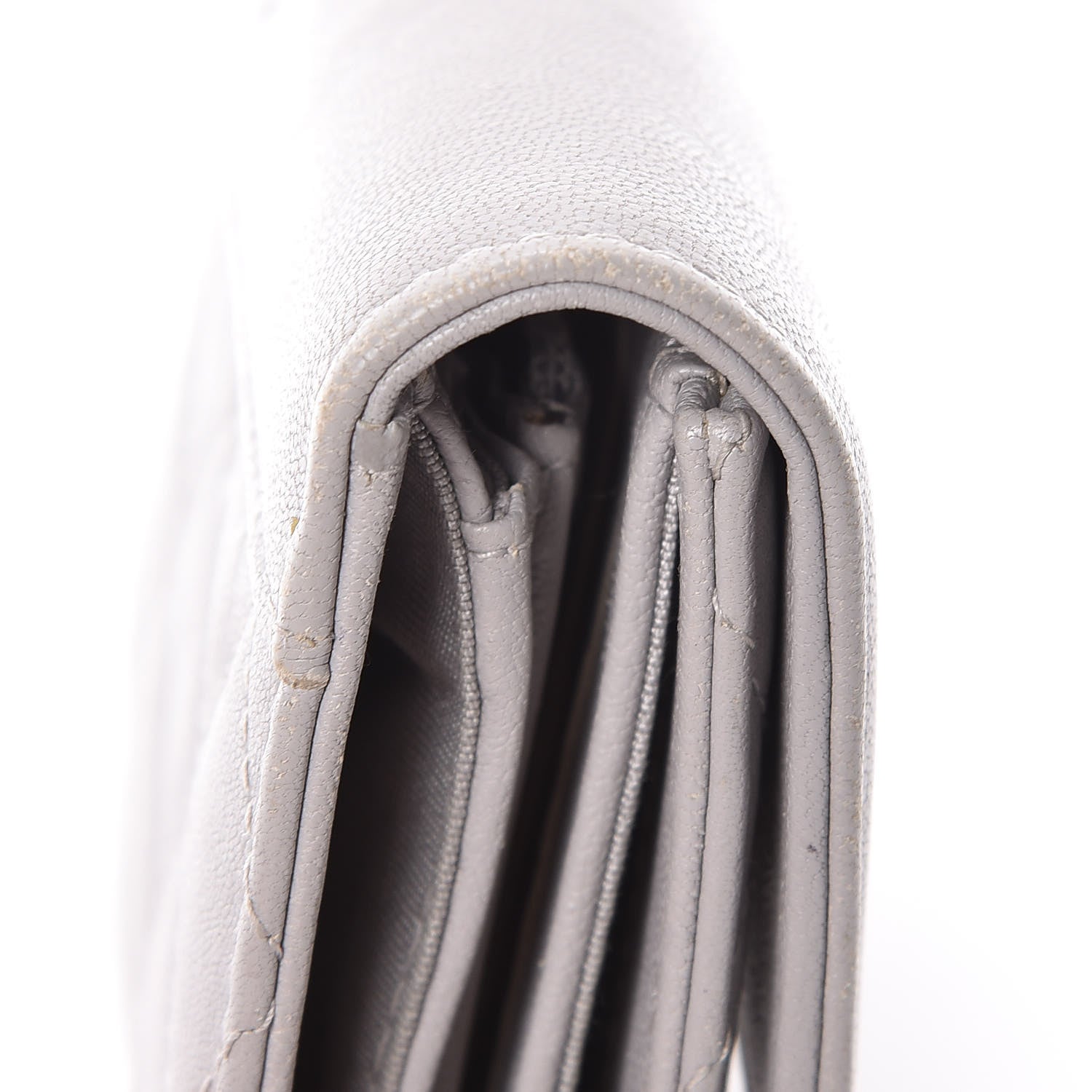 Chanel Lambskin Quilted CC Box Flap Wallet Grey 19 of 23