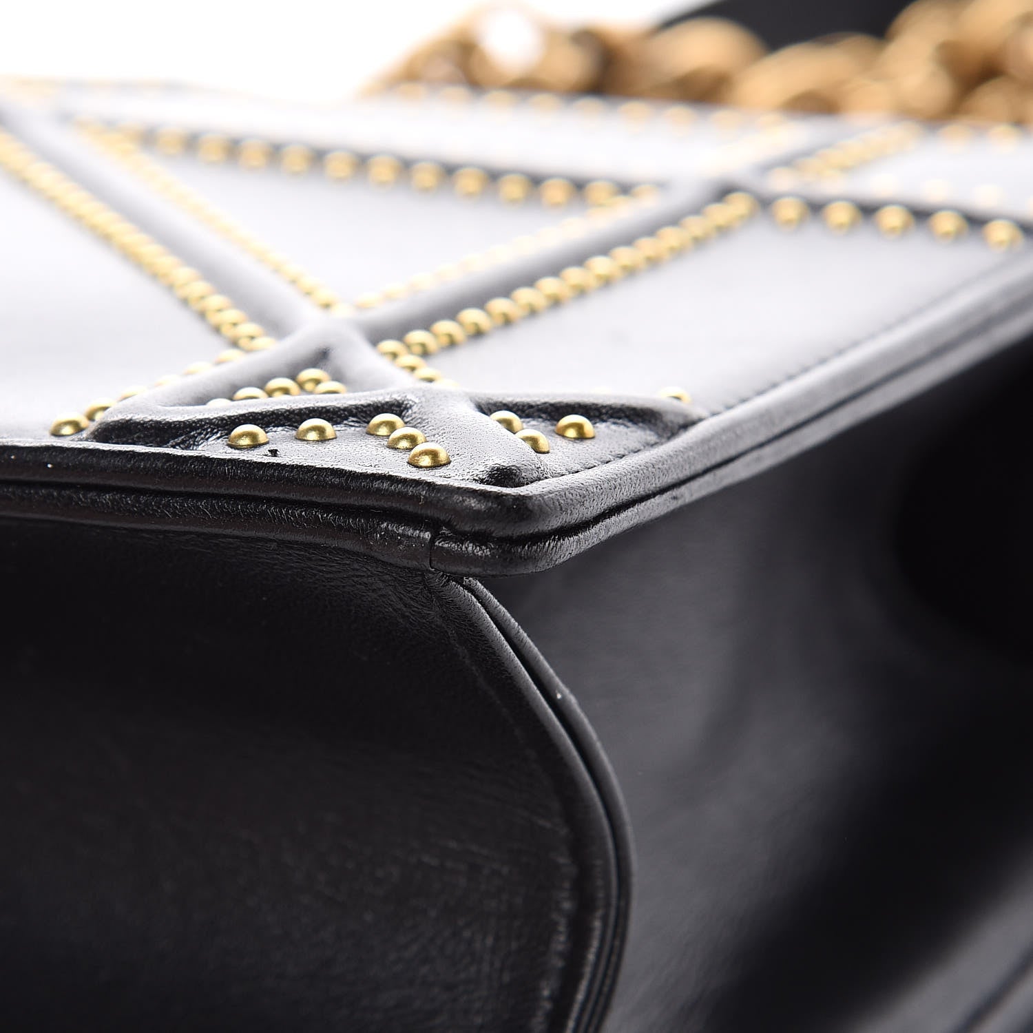 Christian Dior Lambskin Studded Medium Diorama Flap Bag Black 13 of 17