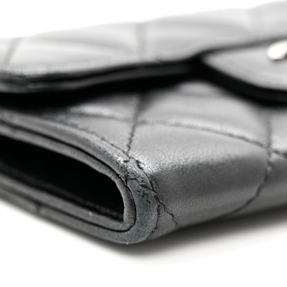 Chanel Lambskin Quilted Flap Card Holder Wallet Black 9 of 11