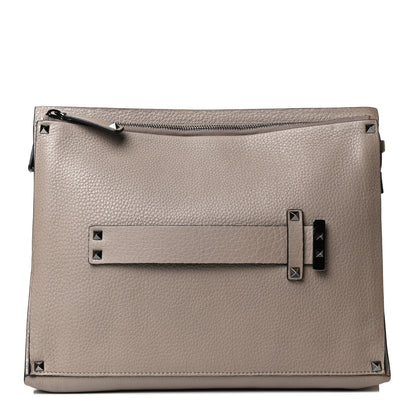 Valentino Garavani Pebbled Calfskin Rockstud Strap Clutch Poudre 1 of 12