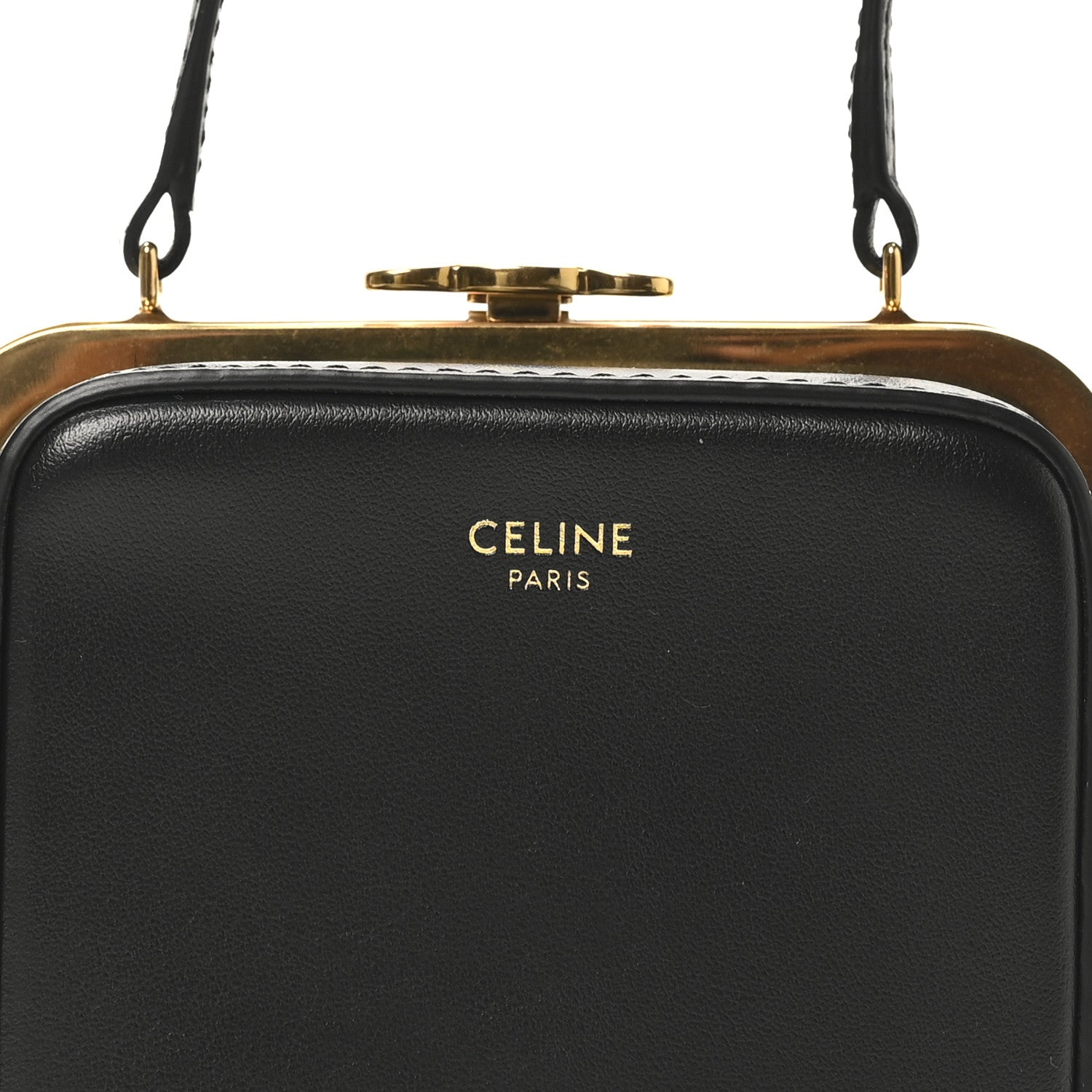 Celine Shiny Calfskin Lana Triomphe Minaudiere Black 7 of 9