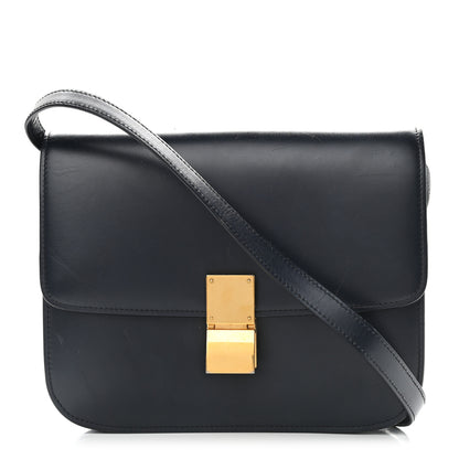 Celine Box Calfskin Medium Classic Box Flap Bag Navy 1 of 13