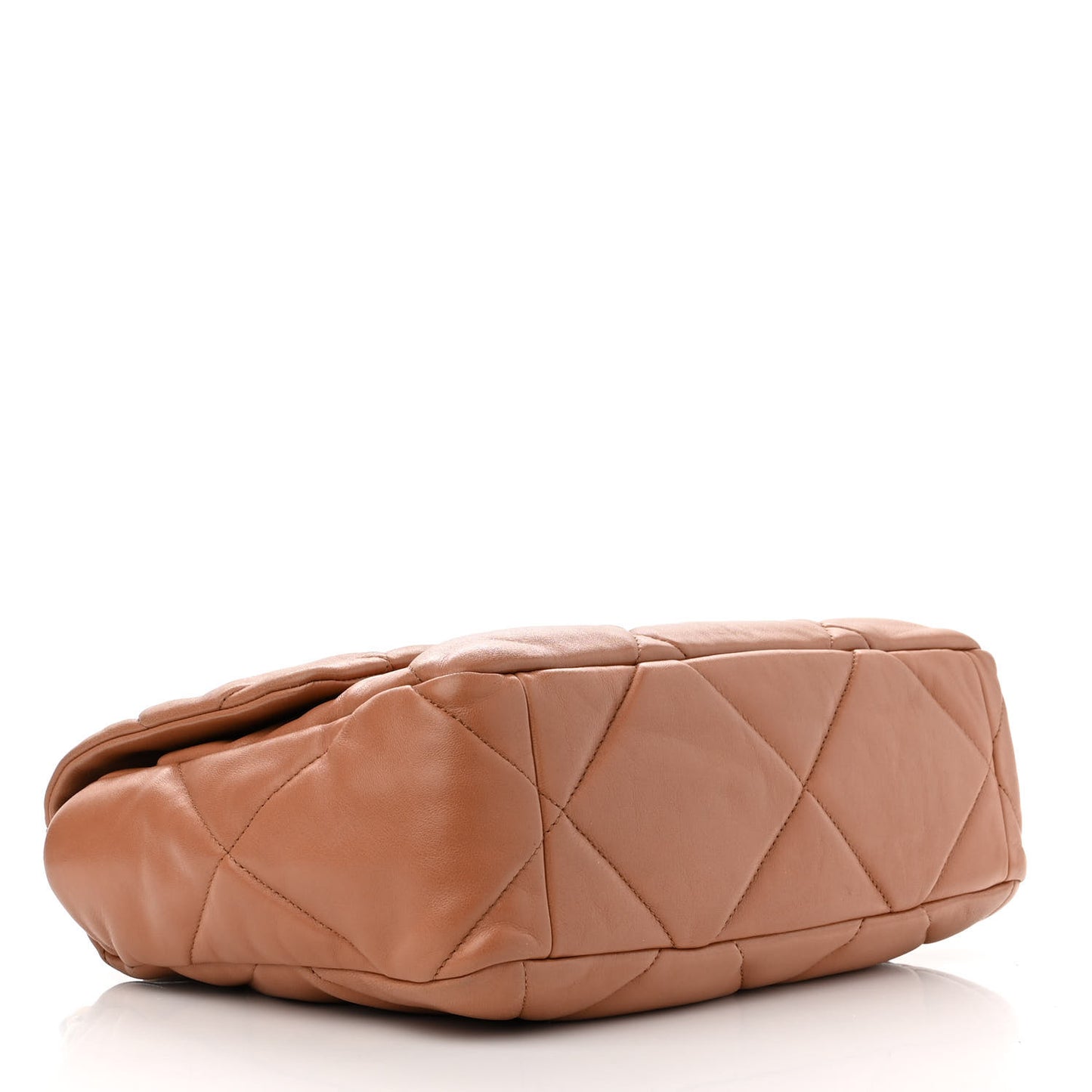 Lambskin Quilted Large Chanel 19 Flap Brown