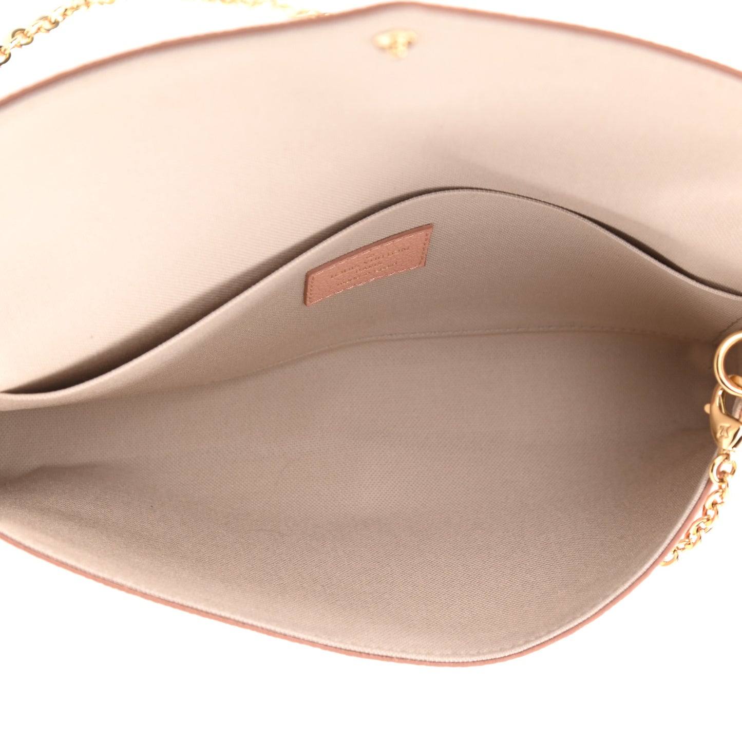 Empreinte Monogram Giant Felicie Pochette Chain Wallet Rose Trianon Creme