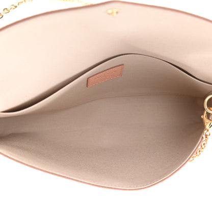 Louis Vuitton Empreinte Monogram Giant Felicie Pochette Chain Wallet Rose Trianon Creme 6 of 10
