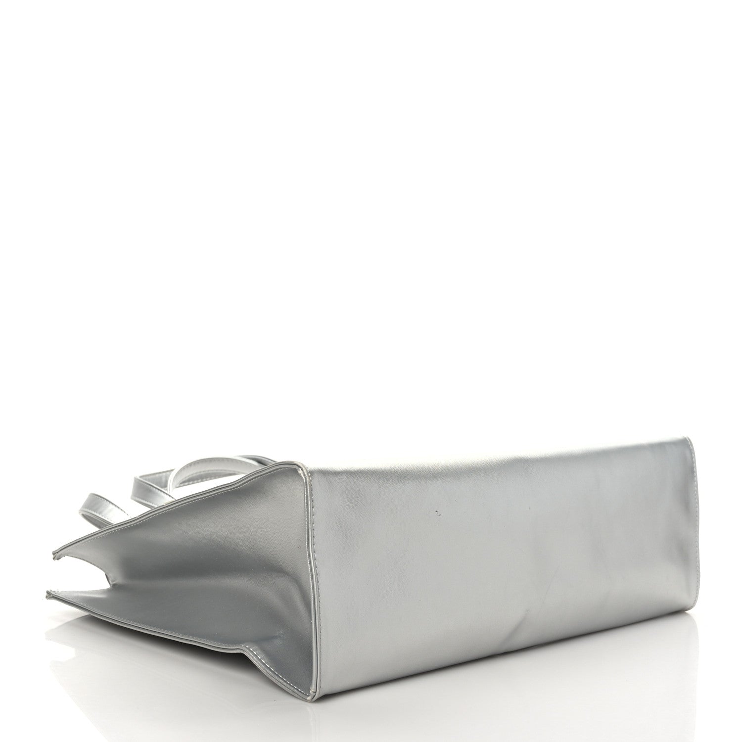 Telfar Metallic Vegan Leather Medium Shopping Bag Silver 4 of 10