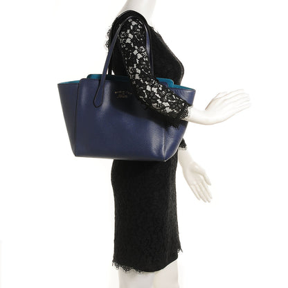 Gucci Dollar Calfskin Small Swing Tote Classic Marine Deep Cobalt 2 of 9