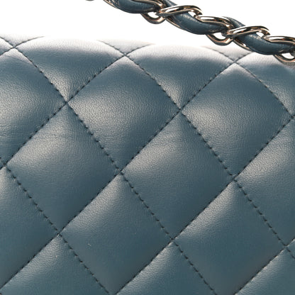 Chanel Lambskin Quilted Jumbo Double Flap Blue 18 of 19