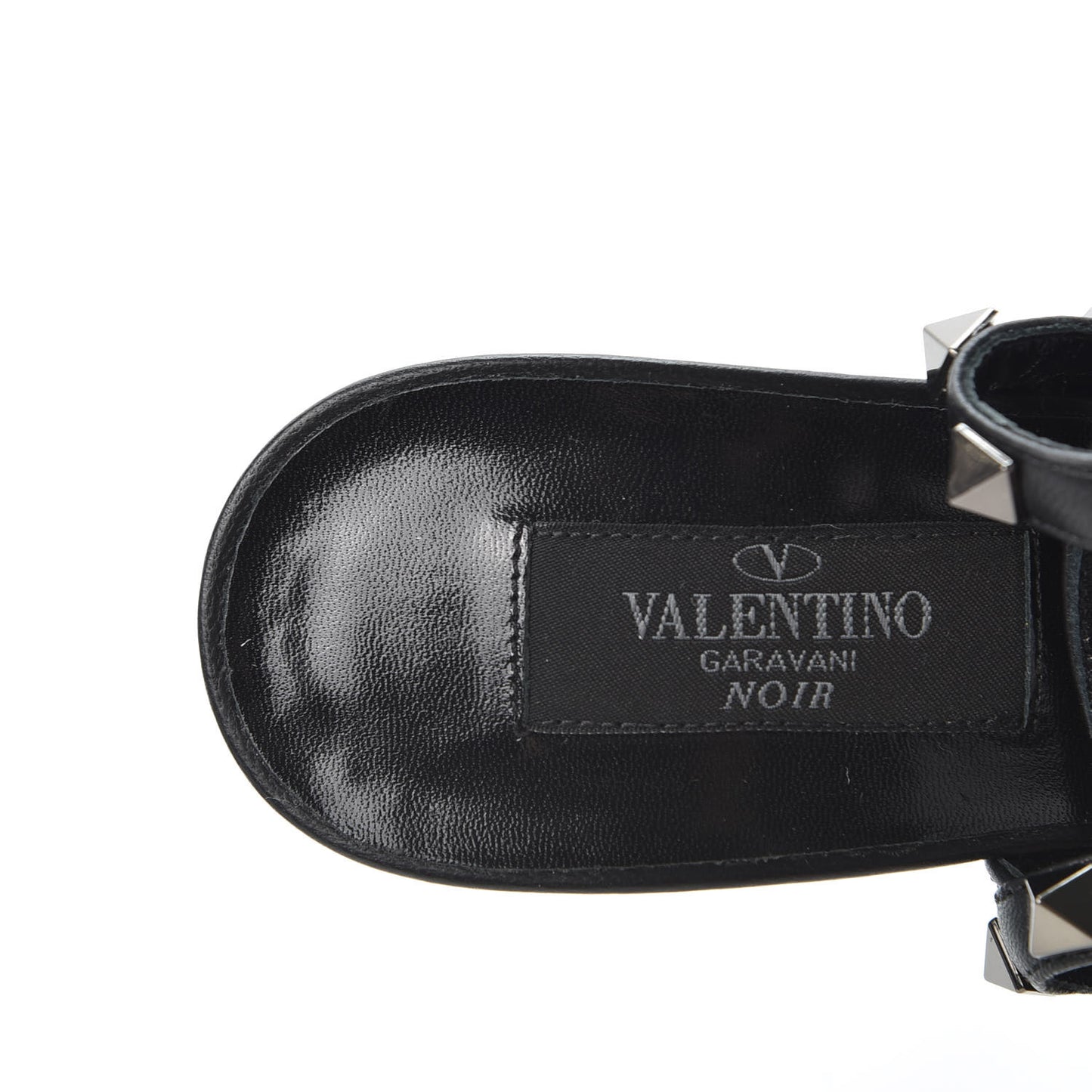 Calfskin Nappa Rockstud Ankle Strap 100mm Pumps 39.5 Black