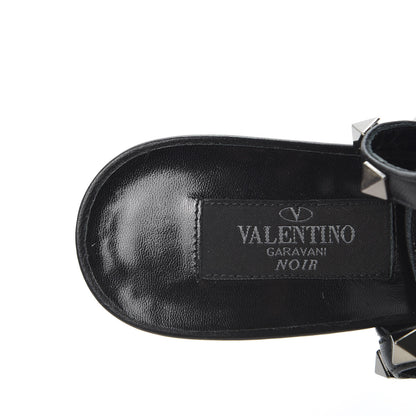 Valentino Garavani Calfskin Nappa Rockstud Ankle Strap 100mm Pumps 39.5 Black 7 of 9