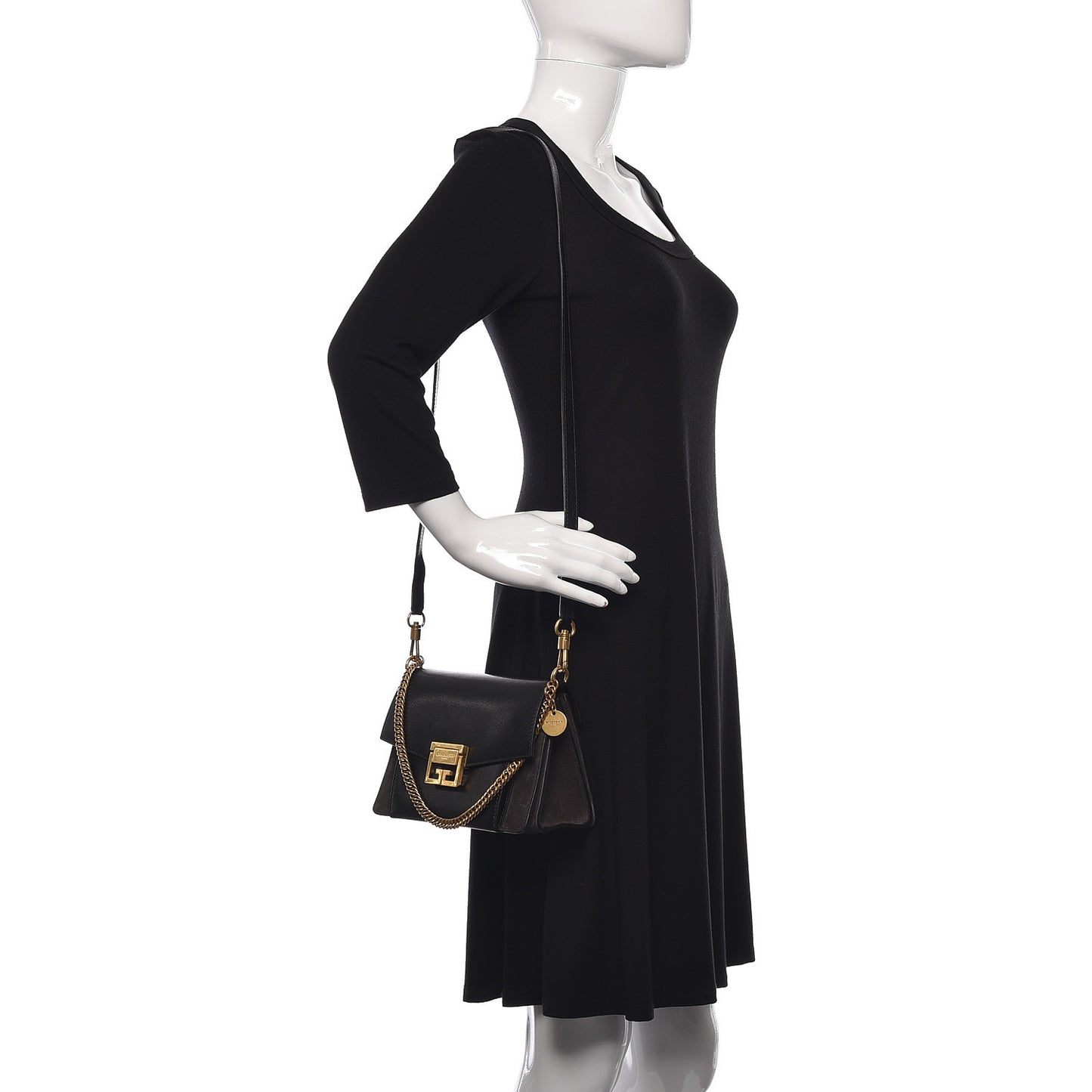 Goatskin Suede Small GV3 Shoulder Bag Black