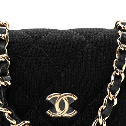 Chanel Jersey Quilted Mini VIP Clutch With Chain Black 8 of 11