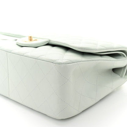 Chanel Lambskin Quilted Jumbo Double Flap Light Green 10 of 11