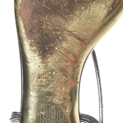 Valentino Garavani Metallic Vitello Crystal Slingback Flat Thong Sandals 38.5 Silver 8 of 9