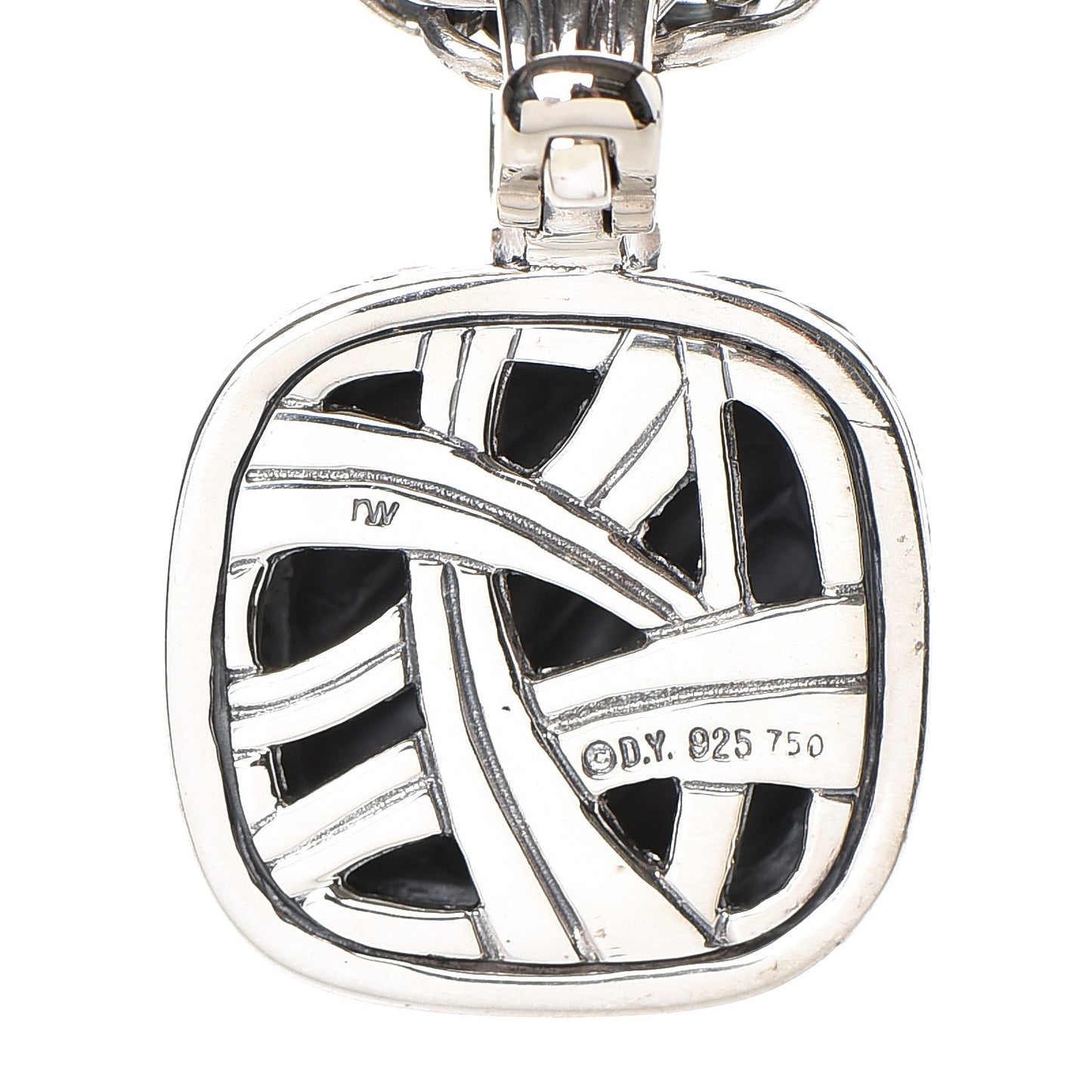 Sterling Silver 18K Yellow Gold 21mm Carved Cable Albion Pendant Necklace