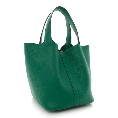 Hermes Taurillon Clemence Picotin Lock 22 MM Vert Jade 3 of 12