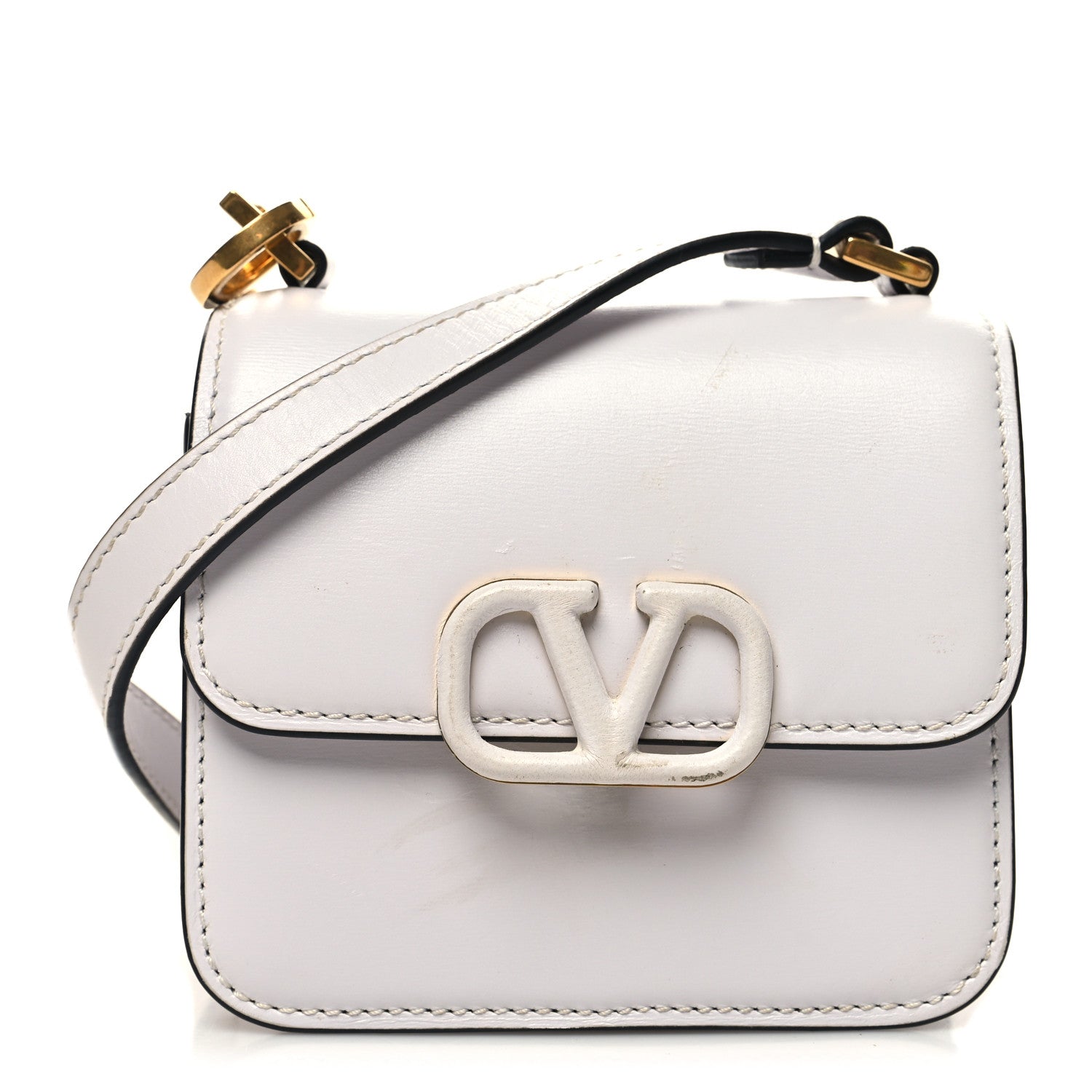 Valentino Garavani Smooth Calfskin Micro VSling Shoulder Bag White 1 of 15