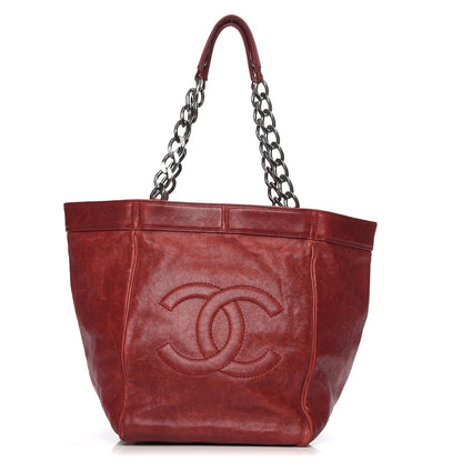 Chanel Distressed Caviar Outdoor Ligne Tote Red 1 of 11